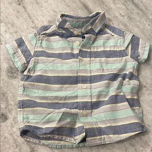 Striped Kids Shirt - Blue and Green